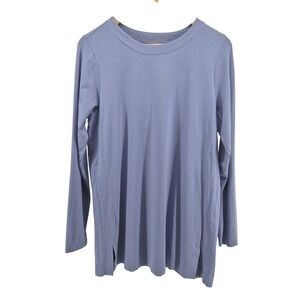 J Jill Luxe Supima Cotton Forward Seam Tunic Top Sz M Basic Capsule Layering